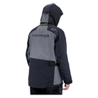 Gray and black jacket with 'Caymas Boats' and 'AFTCO' branding on the back.