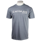 Gray T-shirt with 'Caymas Boats' logo in light gray on the chest. 