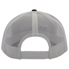 White mesh back of a hat with a snapback closure. 