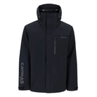 A black hooded jacket with a vertical zippered pocket on the chest and a gray 'Scout Boats' logo printed on the left sleeve, shown against a plain white background.